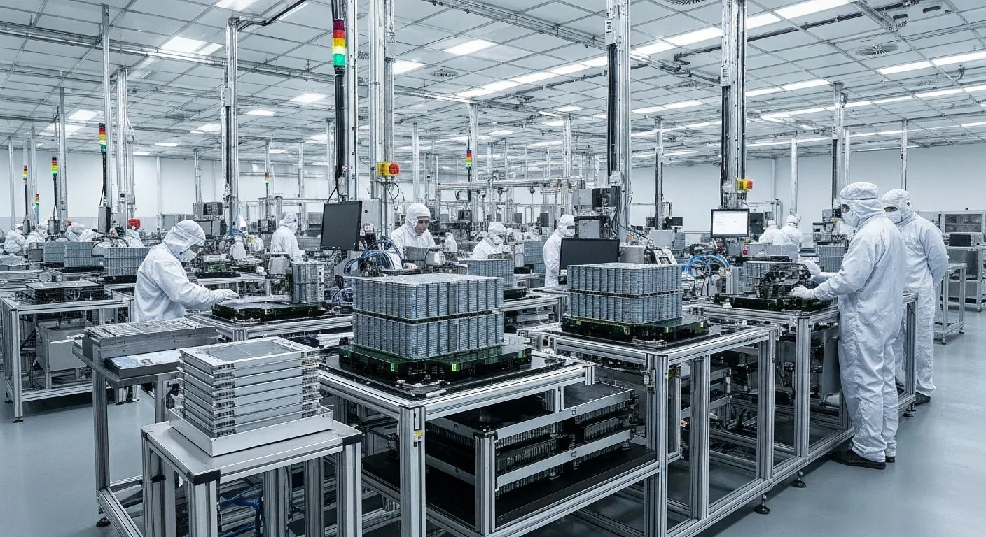 Advanced semiconductor fabrication facility with 3D chip stacking and packaging equipment