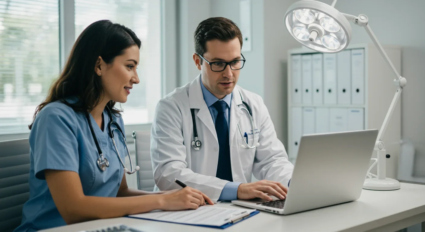 Doctor and patient reviewing personalized treatment options enabled by AI drug discovery