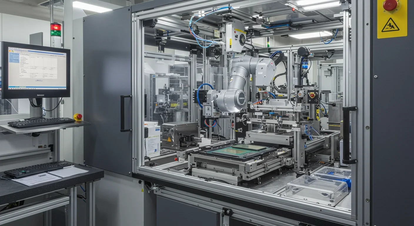 Automated semiconductor packaging equipment assembling chiplet-based processors
