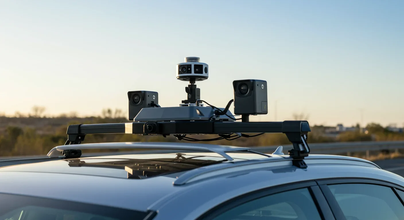 Autonomous vehicle equipped with LIDAR and sensor array for real-time edge processing