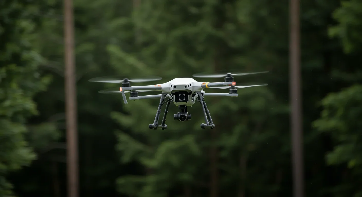 Autonomous warehouse robot with sensors navigating between storage shelves