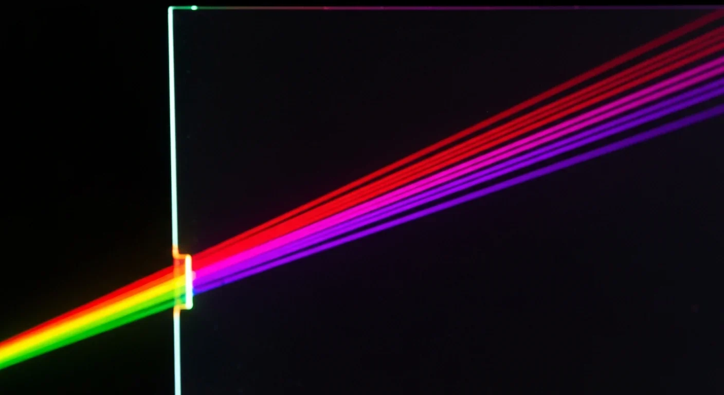 Laser beam splitting into multiple colored wavelengths through optical prism