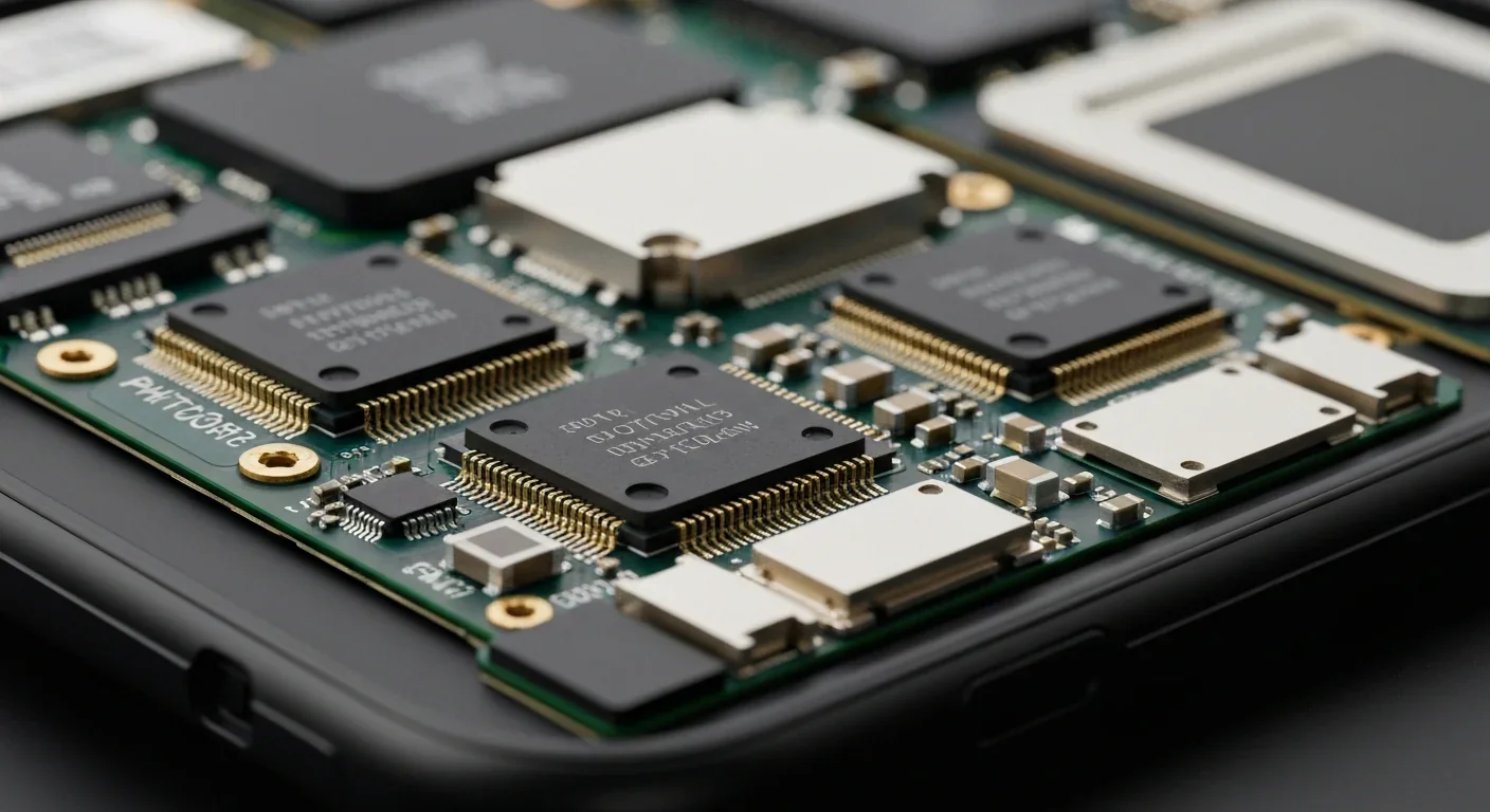 Smartphone circuit board with integrated photonic and electronic components