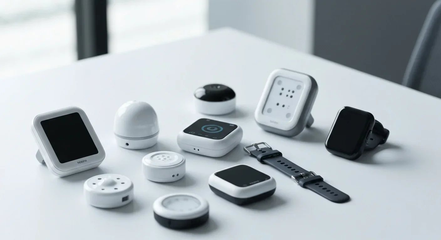 Collection of IoT sensors and wearable devices that could benefit from ultra-low-power stochastic AI chips