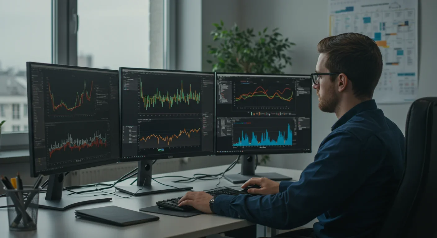Machine learning engineer monitoring AI model training with tensor cores