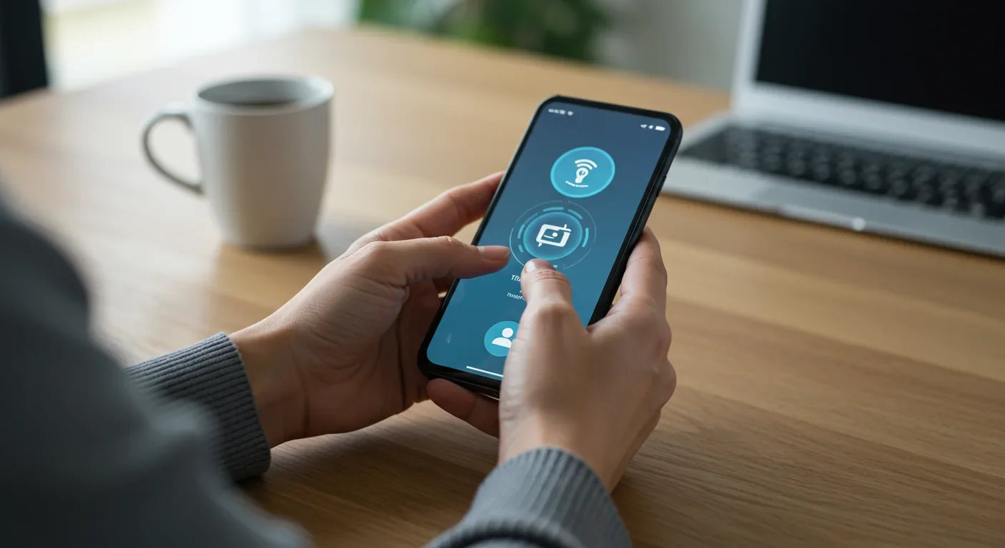 Person using AI-powered voice recognition on smartphone