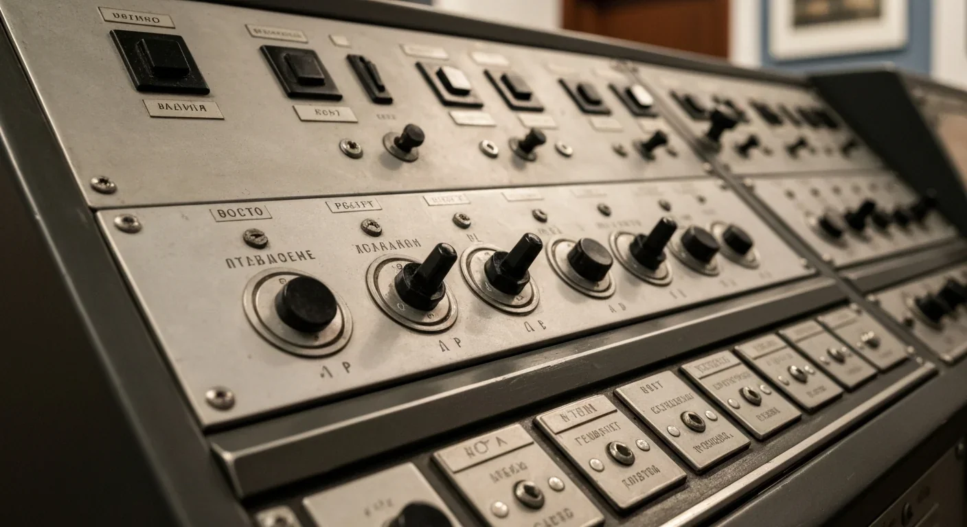 1950s Soviet Setun ternary computer console with mechanical switches