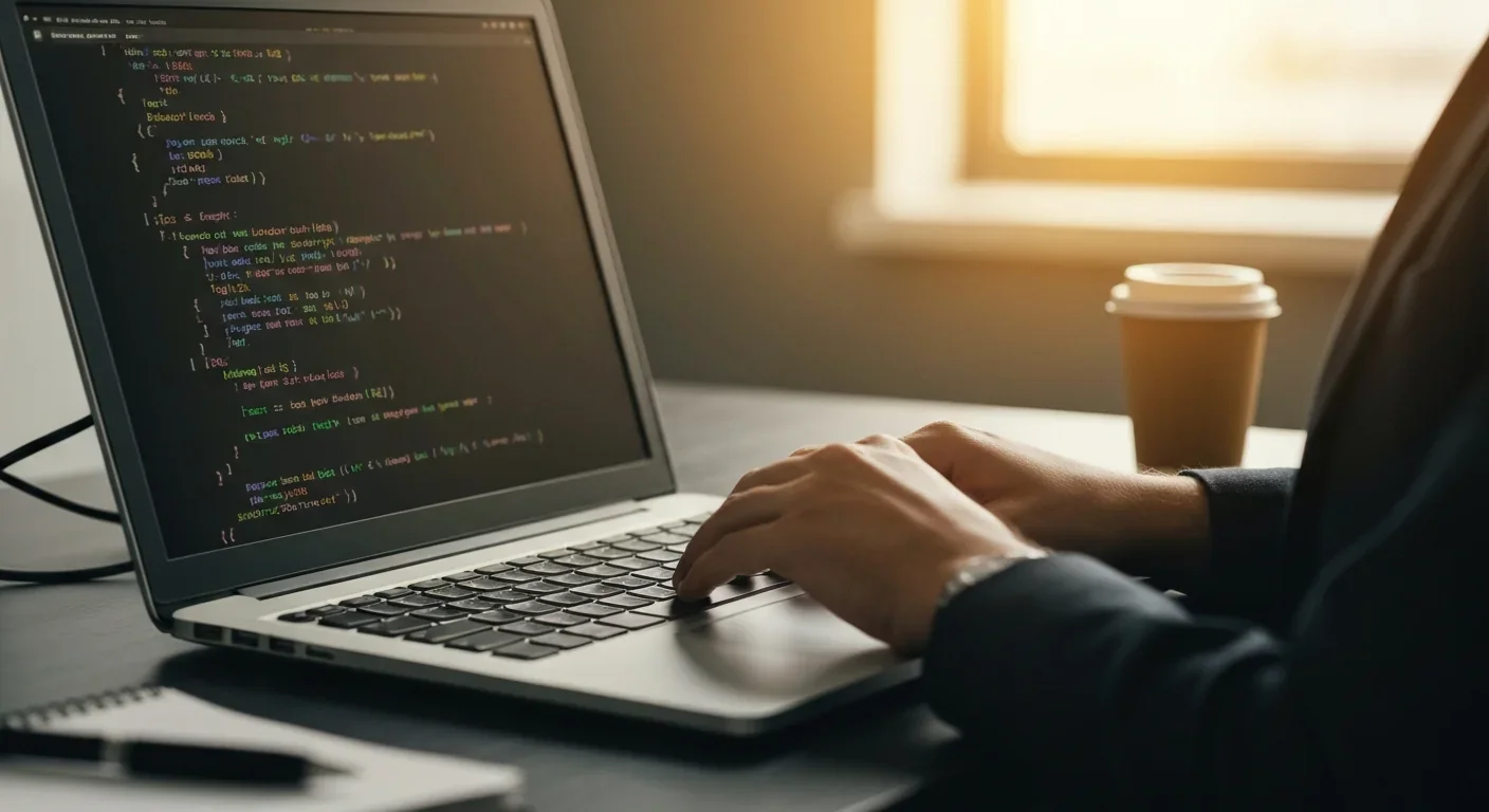 Software engineer writing code for machine learning framework optimization