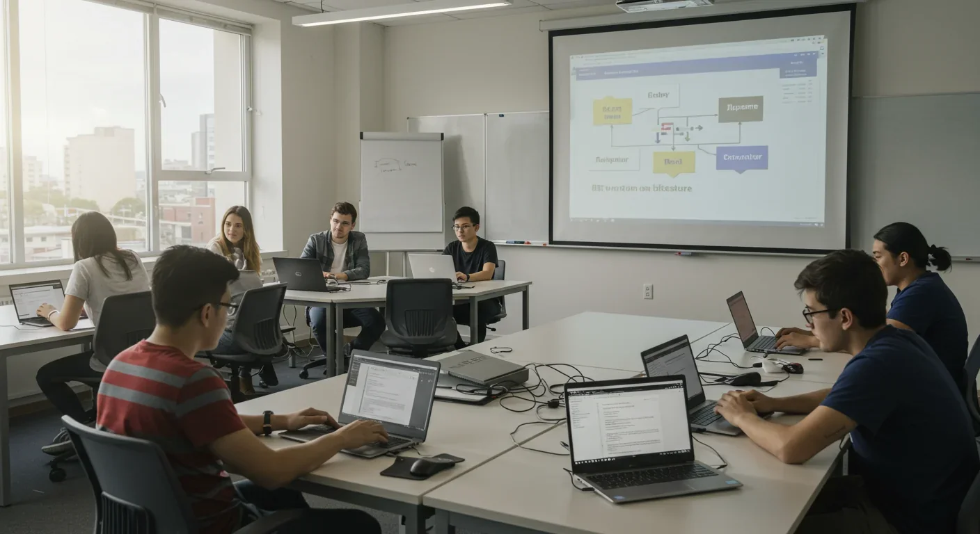 Computer science students learning about BERT and transformer architectures