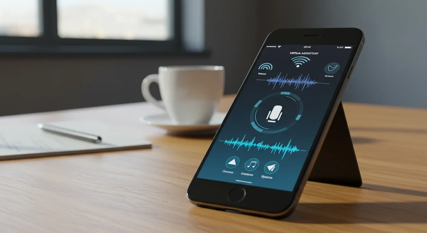 Smartphone running transformer-powered virtual assistant showing voice interaction