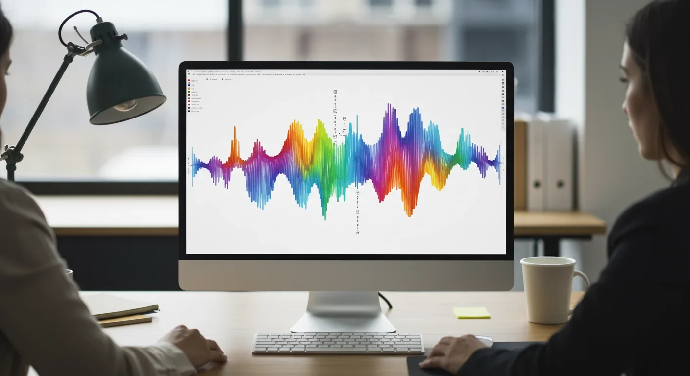 Computer screen showing parallel processing data visualization with multiple computation streams